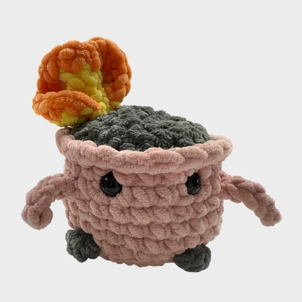Handmade Soft Chunky Dumpster Fire Pink Plushie